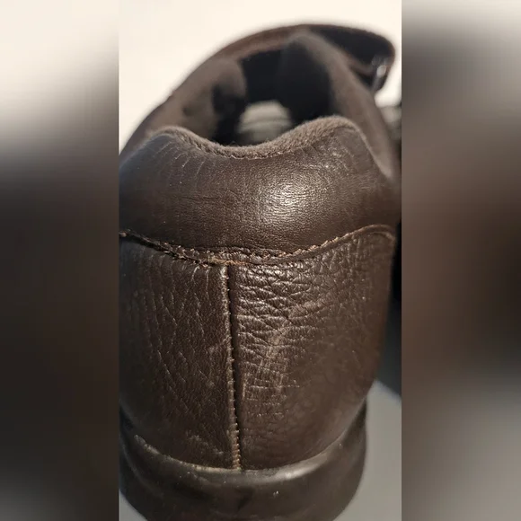 PW Minor Mens Shoes 9 Dark Brown Leather Velcro - Picture 8 of 12